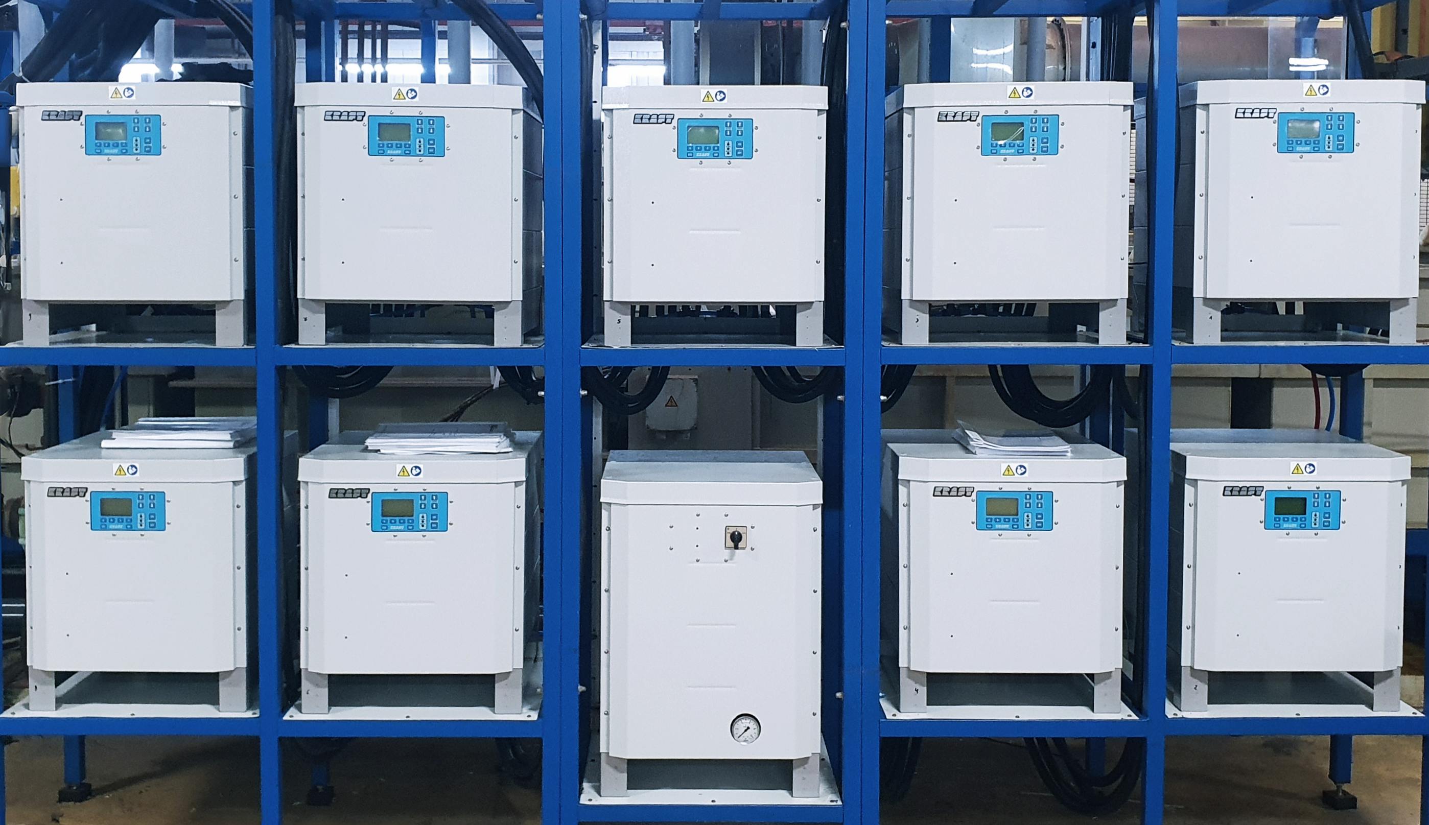 Water cooled plating rectifiers on site connected to the water circuit of CoolKraft cooling solution