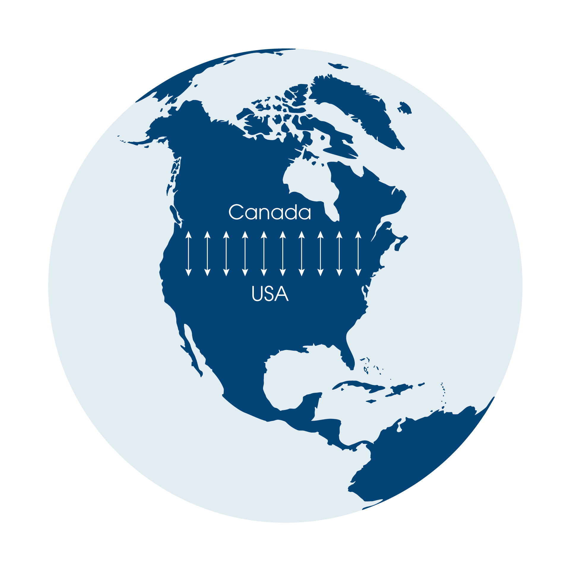 North America map illustrating pipeline routes for gas and oil transportation across Canada and the United States