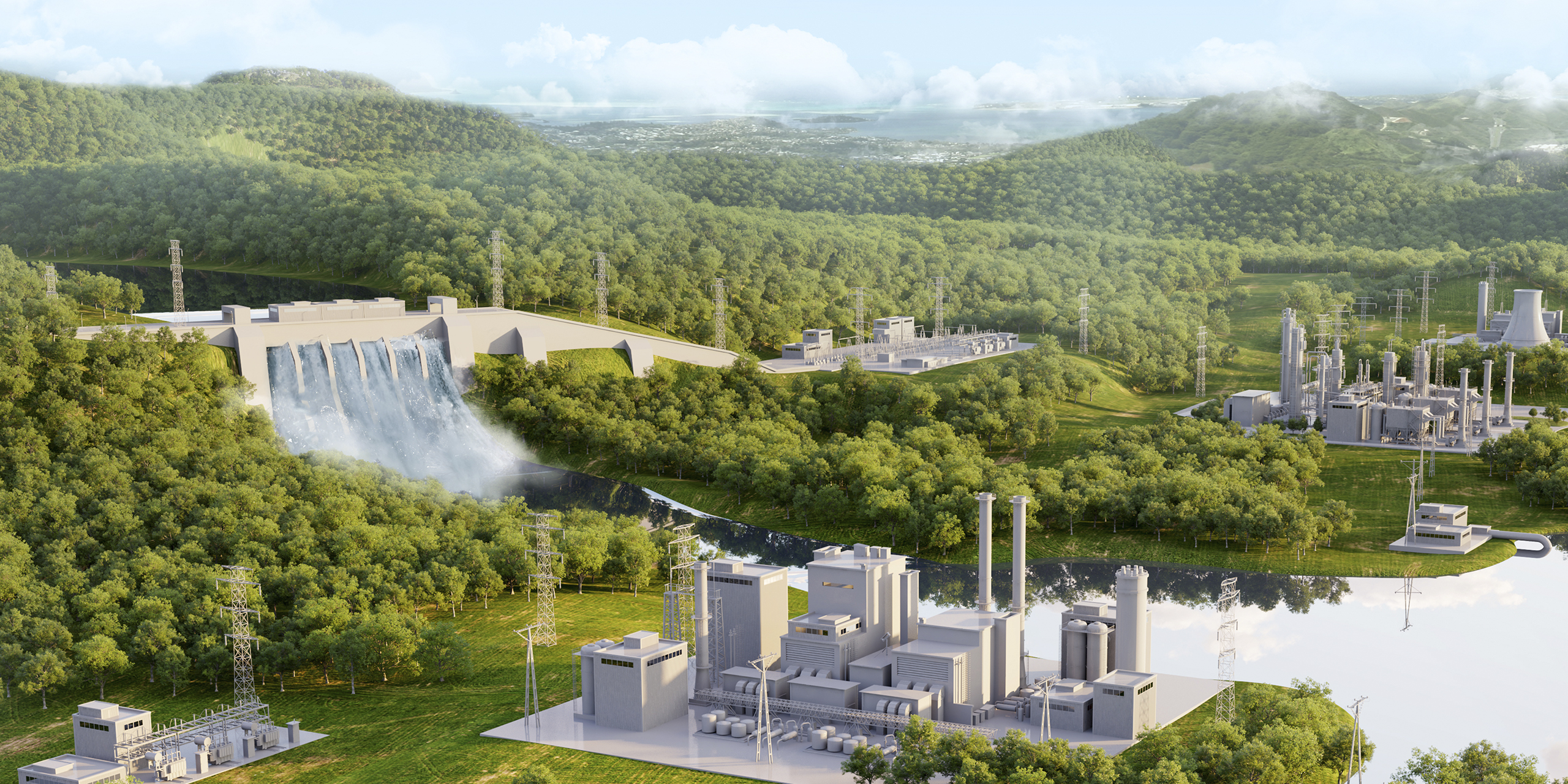 Industrial power plant with Uninterruptible Power Systems ensuring continuous power supply for critical processes