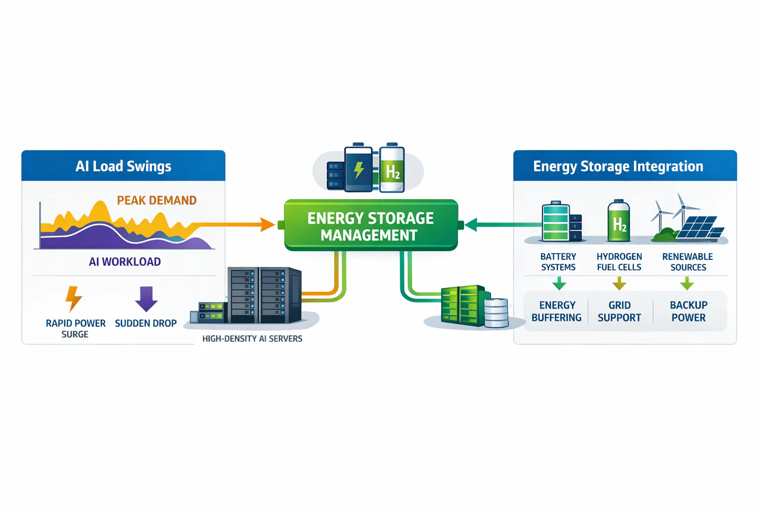 AI load swings and energy storage integration visual