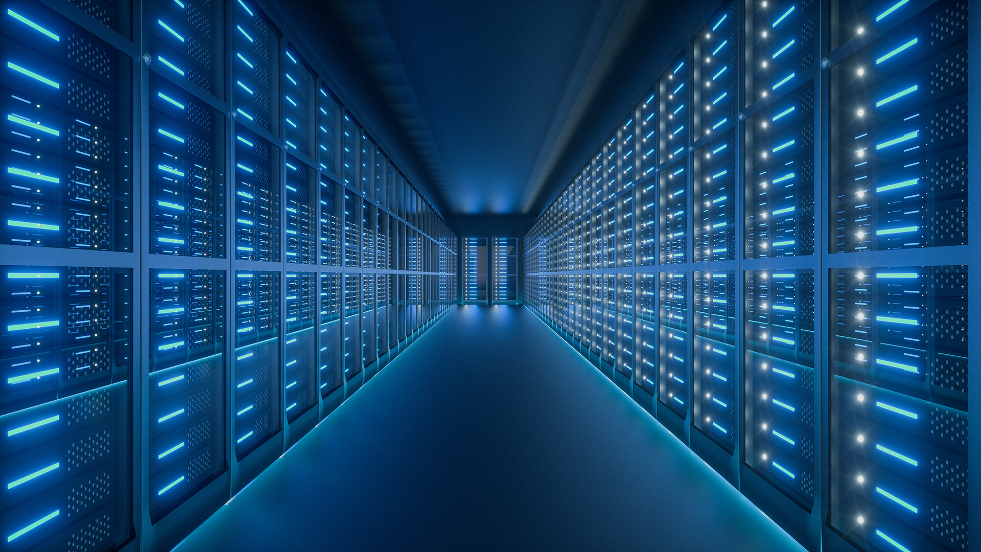 Datacenter inside glowing